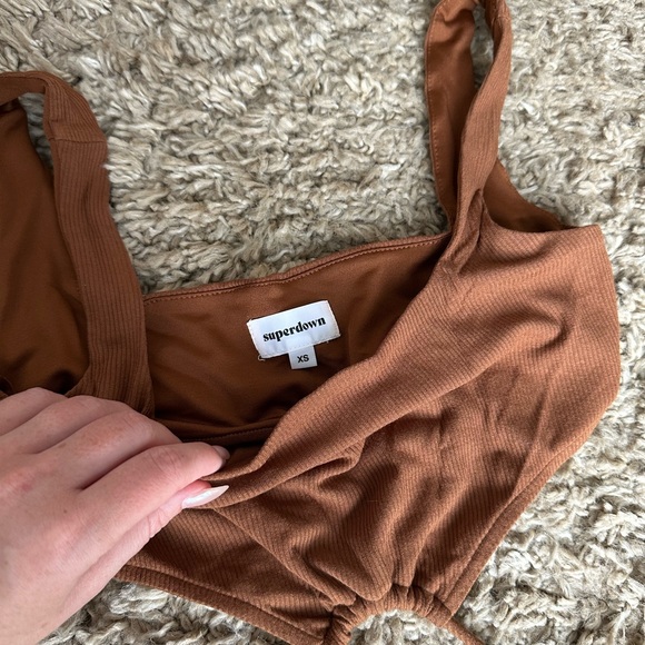 Super Down Brown Maxi Dress with Cutouts - Picture 7 of 7